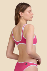 Jolyn Women's Larisa Bikini Top in Berry/White