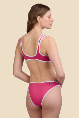 Jolyn Women's Dina Bikini Bottoms in Berry/White