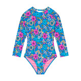 Beach Lingo Girls' Electric Ave Long Sleeve Rash Guard