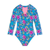 Beach Lingo Girls' Electric Ave Long Sleeve Rash Guard