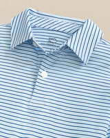 Southern Tide Boys' Driver Micro Stripe Performance Polo - Ocean Channel