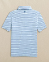 Southern Tide Boys' Driver Micro Stripe Performance Polo - Ocean Channel