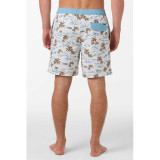 The O'Neill Men's Hermosa Elastic Waist Lined 17 inch Swim Trunks in Cream