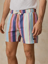 The Faherty Men's All Day 6 inch Swim Trunks in Summer Skies Stripe