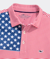 Vineyard Vines Men's Performance American Flag Sankaty Polo