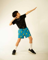 ChicknLegs Boys' Blue Bolts Running Shorts full view