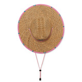 Chubbies Men's Straw Lifeguard Hat Pink Apex Swimmers top view
