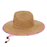 Chubbies Men's Straw Lifeguard Hat Pink Apex Swimmers side view