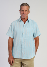 True Grit Men's Hampton Doublecloth Cotton Stripe Shirt