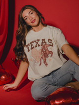 Livy Lu Texas Hearts & Horses Thrifted Tee LOVELETTERS CAMPAIGN TONYLI front view