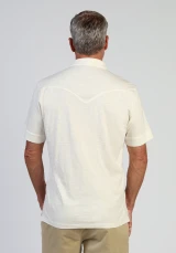 True Grit Signature Slub Western Polo Vintage Chalk back