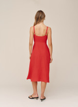 Bella Dahl Women's Apron Midi Dress Scarlet Sand Back