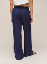 Bella Dahl Clean Waist Pintuck Wide Leg Pants Nautical Night back