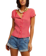 Free People Most Wanted Stripe Cardi Top full length