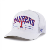 47 Brand Texas Rangers Brrr Roscoe Mesh Snapback Hat White front view