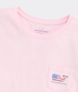 Vineyard Vines Women's Flag Whale Tee in Pink Drink