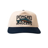 Poncho Outdoors Anglers Snapback Hat white navy detail