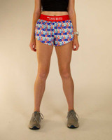 ChicknLegs Women's 1.5 In Split Shorts USA Picnic Front View