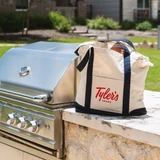TYLER'S Daytripper Canvas Tote Navy filled lifestyle