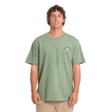 Billabong Foundry Premium Pocket Tee Hedge Green front view