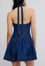 Free People Clean Break Denim Mini Dress Screenshot back view