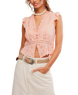 Free People Day Dreamer Top Peach Pie full body