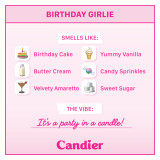 Candier Birthday Girlie Candle Birthday Girlie Details front view