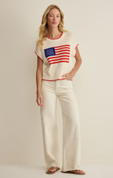 Z Supply Women's Sleeveless Patriot Sweater Americana full body