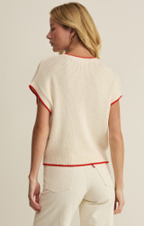 Z Supply Women's Sleeveless Patriot Sweater Americana back view