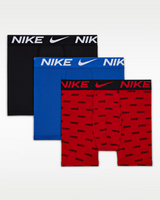 Nike Big Kids' Dri-FIT Micro Print Boxer Briefs 3-Pack University Red/Black front