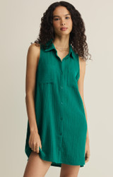 Z Supply New Light Mini Dress Rainforest Back front view