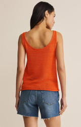 Z Supply Women's Perch Sweater Tank Tiger Lily Heather back view