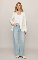 Z Supply Women's Evan Linen Blazer in Cloud