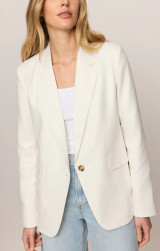 Z Supply Women's Evan Linen Blazer in Cloud