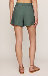 Z Supply Vantage Linen Shorts Everglade Back back view