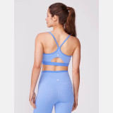 Thrive Societe Women's Color Blocked Keyhole Bra in Mountain Bluebird