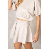 La Biz Women's Neoprene Skater Skort in Dove