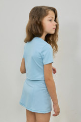 Parfum de Fit Girls' AceLine Tennis Skirt in Misty Blue