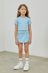 Parfum de Fit Girls' AceLine Tennis Skirt in Misty Blue