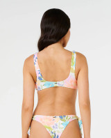 Rip Curl Women's Catalina Island Tie Front Crop Bikini Top in multicolor back view