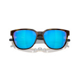 Oakley Men's Actuator Polarized Sunglasses in brown tortoise with Prizm Sapphire lenses folded.