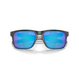 Oakley Men's Holbrook Mix Polarized Sunglasses in steel grey with sapphire lenses, folded view.