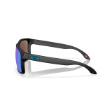 Oakley Men's Holbrook XXL sunglasses in matte black with Prizm Sapphire lenses, side view.
