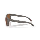 Oakley Men's Holbrook XXL Polarized Sunglasses in woodgrain with Prizm Tungsten lenses, side view.