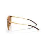 Oakley Women's Sielo Polarized Sunglasses in brown tortoise with Prizm Bronze lenses, side view.