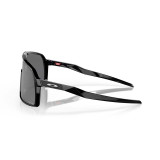 Oakley Men's Sutro sunglasses in polished black with Prizm Black lenses, angled view.