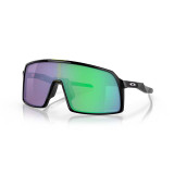 Oakley Men's Sutro sunglasses in black ink with Prizm Jade lenses, angled view.