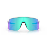 Oakley Men's Sutro Lite sunglasses in matte white with Prizm Sapphire lenses, front view