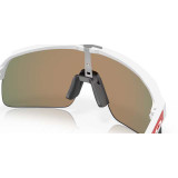 Oakley Men's Sutro Lite sunglasses in matte white with Prizm Ruby lenses, back view.