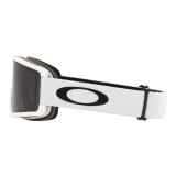 Oakley Men's Target Line M Snow Goggles in matte white and dark grey, side view